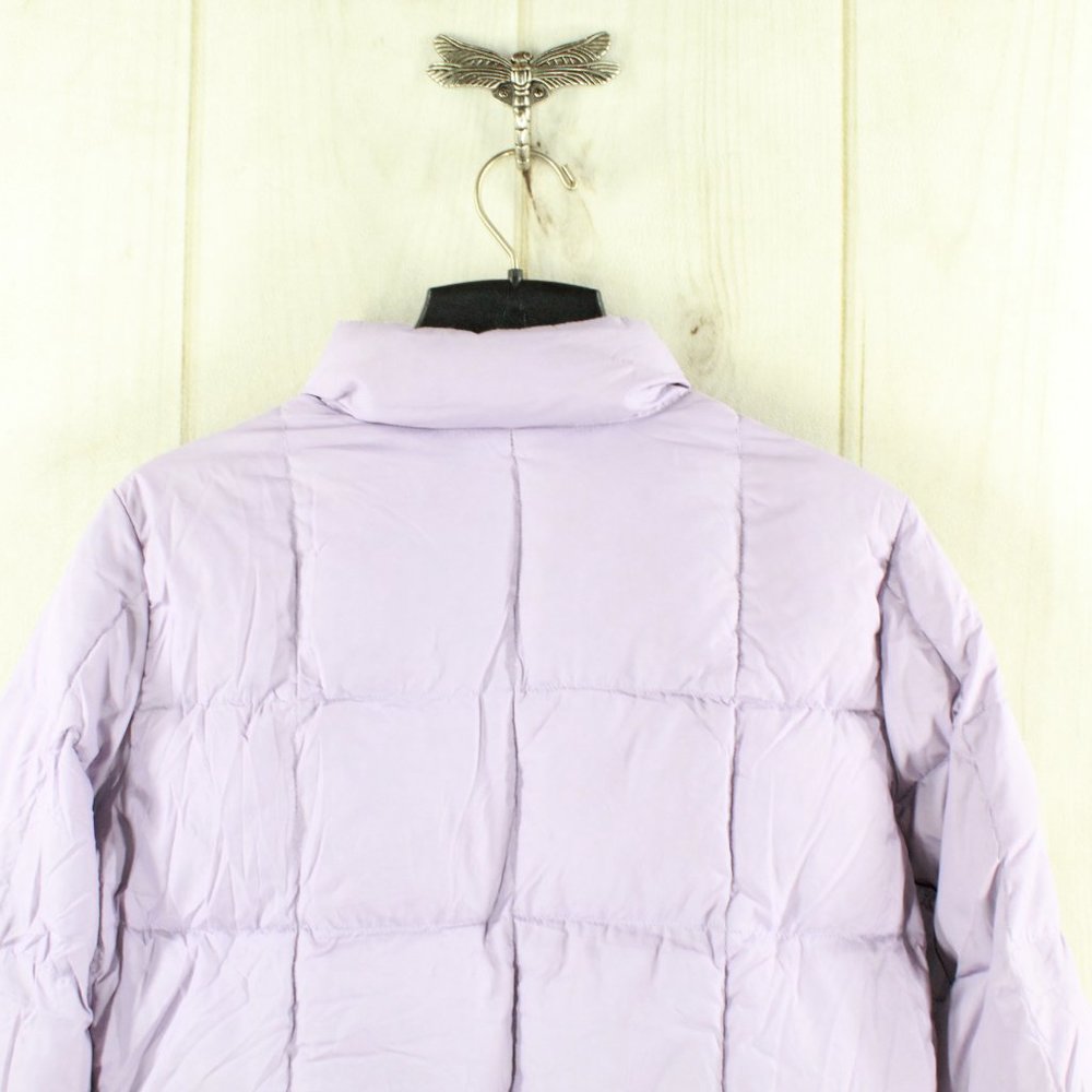LL Bean Light Purple Goose Down Full Zip Puffer Winter Jacket Size M - Picture 7 of 9